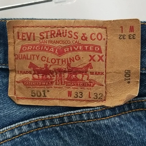 Levi's 501 XX Vintage Denim Jeans Button Fly 100% Cotton Size 33X32 - Picture 2 of 12